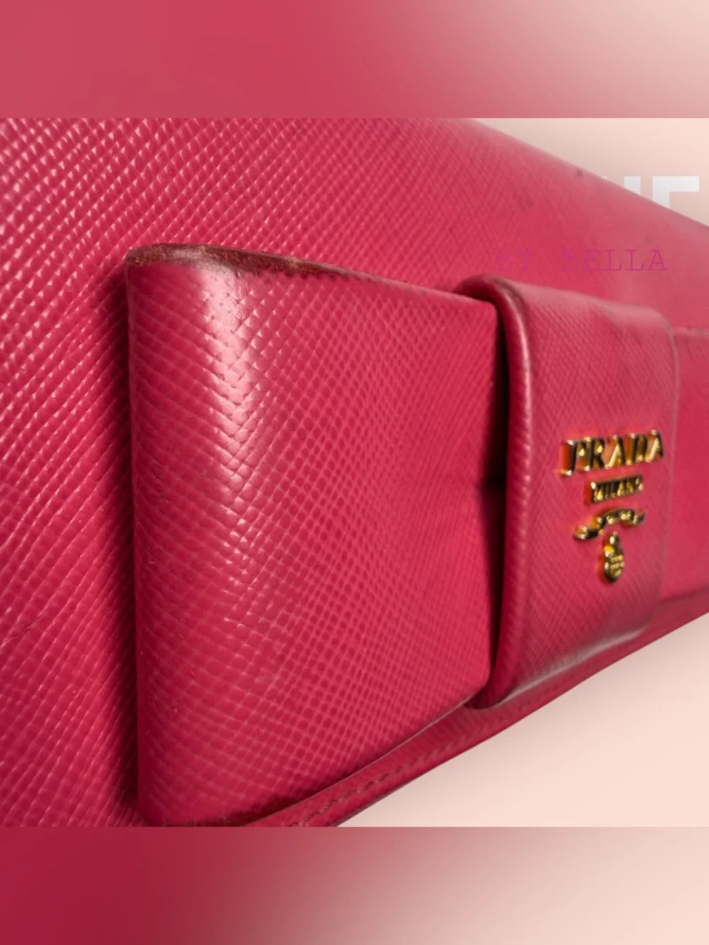 ‼️NOW AVAILABLE‼️ Prada Pink Saffiano Bow Continental Wallet